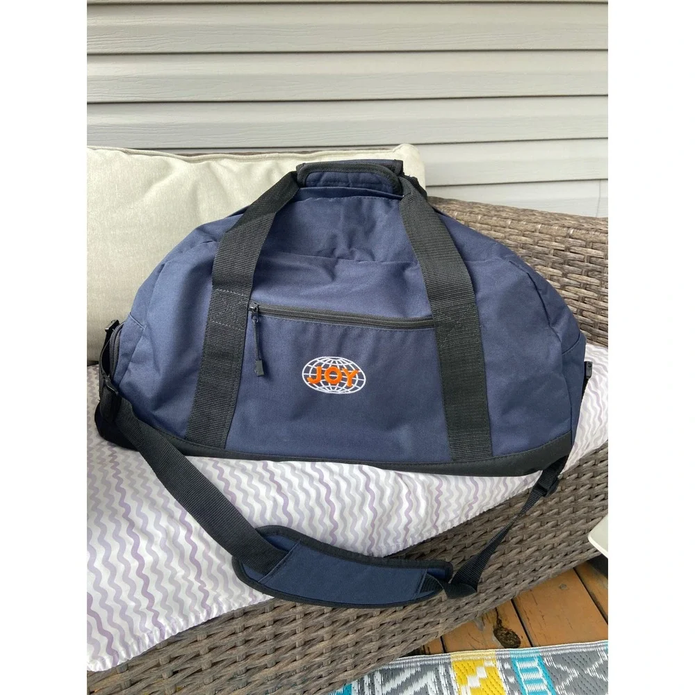 Port and Company Navy Blue JOY Logo Duffel Bag Gym Travel Weekend Bag 22 Inch